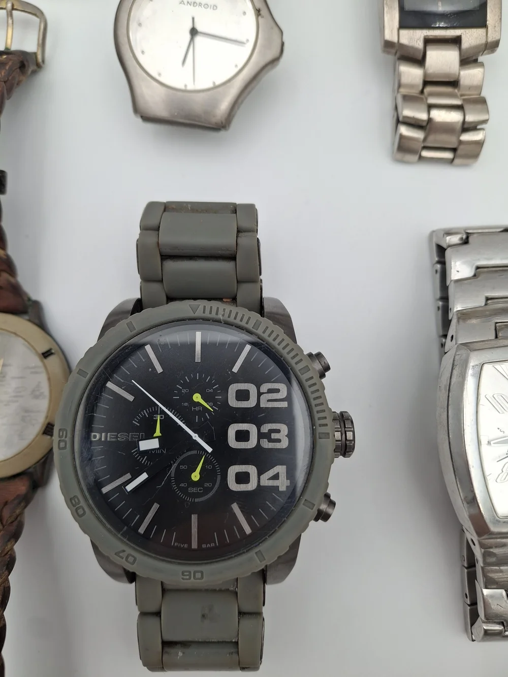 Men's Watch Lot (Skagen, Diesel, Casio, Kenneth Cole) For Parts Or Repair